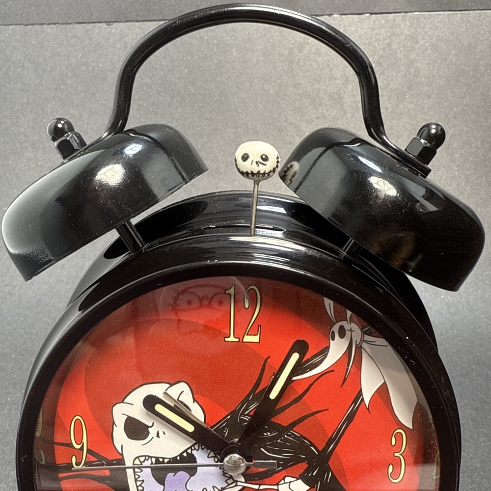 Disney Nightmare Before Christmas Jack Skellington Alarm Clock Metal Double Bell - Picture 5 of 14